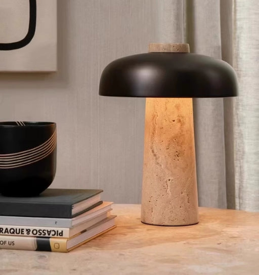Nordic Danish Yellow Limestone Mushroom Table Lamp