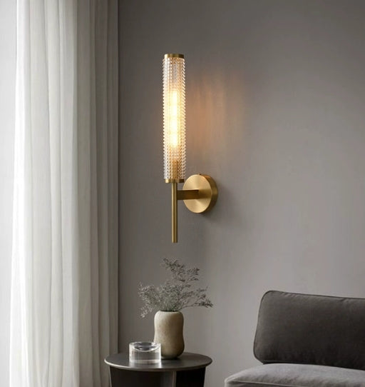 Copper Bedside Glass Wall Lamp