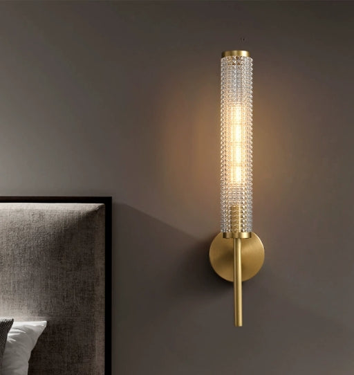 Copper Bedside Glass Wall Lamp