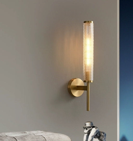 Copper Bedside Glass Wall Lamp