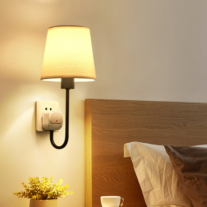 Modern Plug-In LED Bedroom Wall Lamp – Soft Light, Energy-Saving Night Lamp