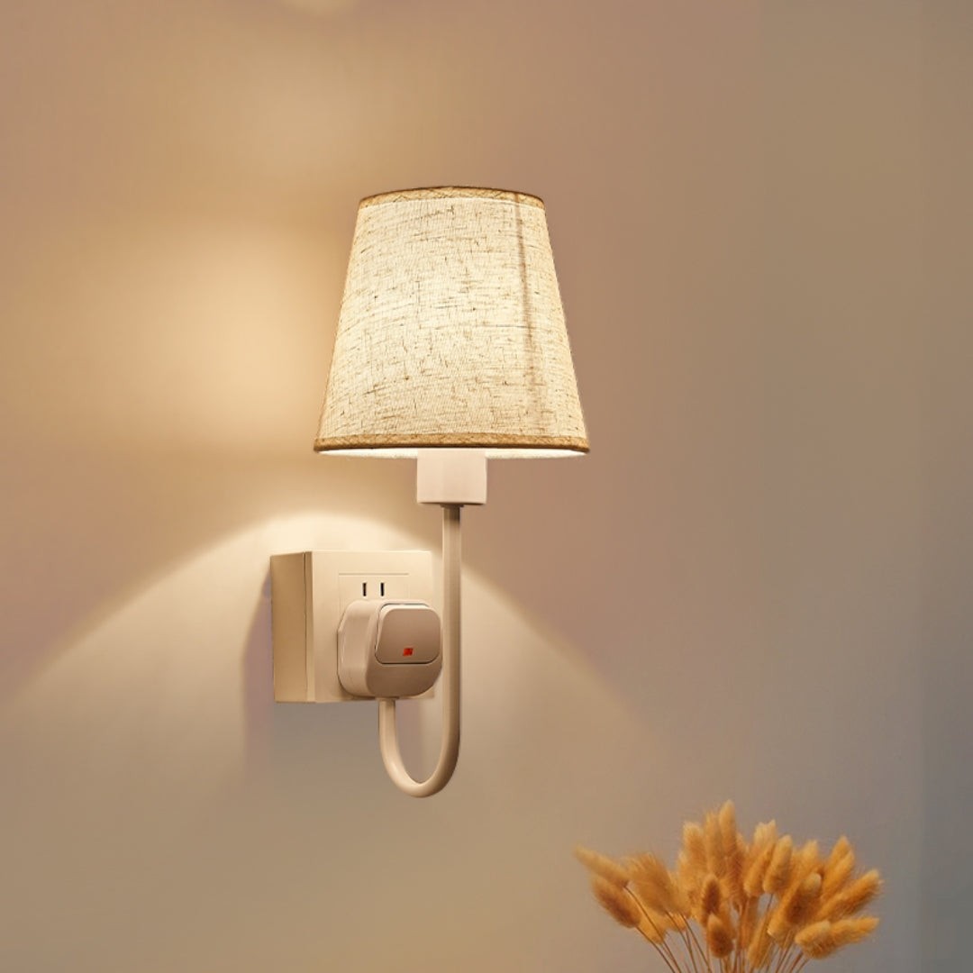 Modern Plug-In LED Bedroom Wall Lamp – Soft Light, Energy-Saving Night Lamp