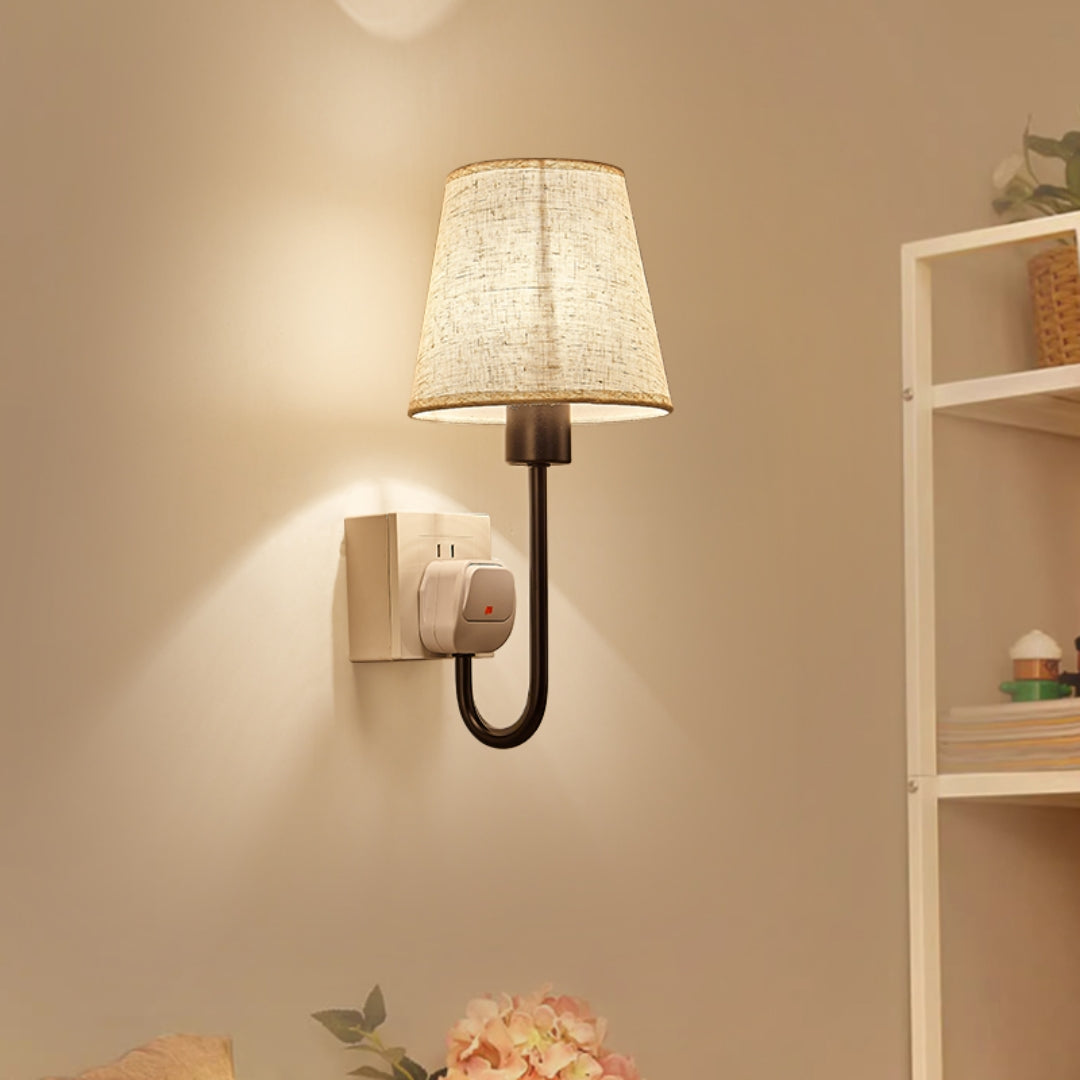 Modern Plug-In LED Bedroom Wall Lamp – Soft Light, Energy-Saving Night Lamp