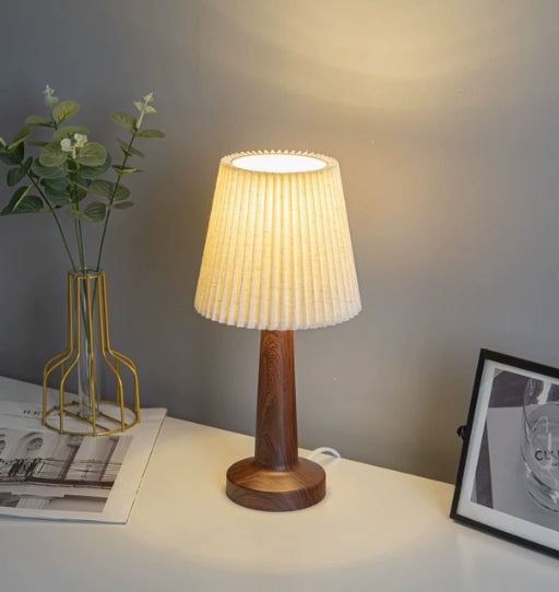 Pleated Table Lamp – Warm Night Light for Bedroom