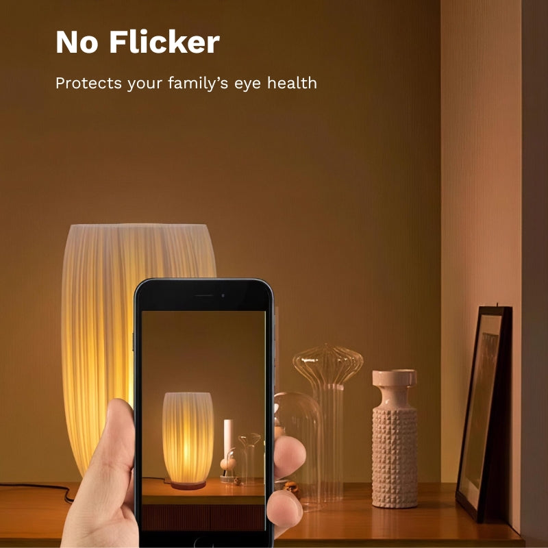 Creamy Mood Bedside Lamp – 3D Ripple Night Light & Vase-Style Decor